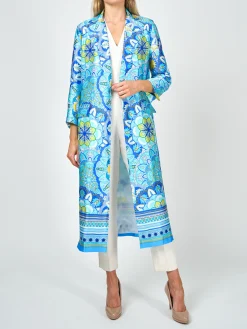 Favourbrook Pimlico Coat Blue Rockingham Silk Satin-Women Mother Of The Bride | Jackets & Coats