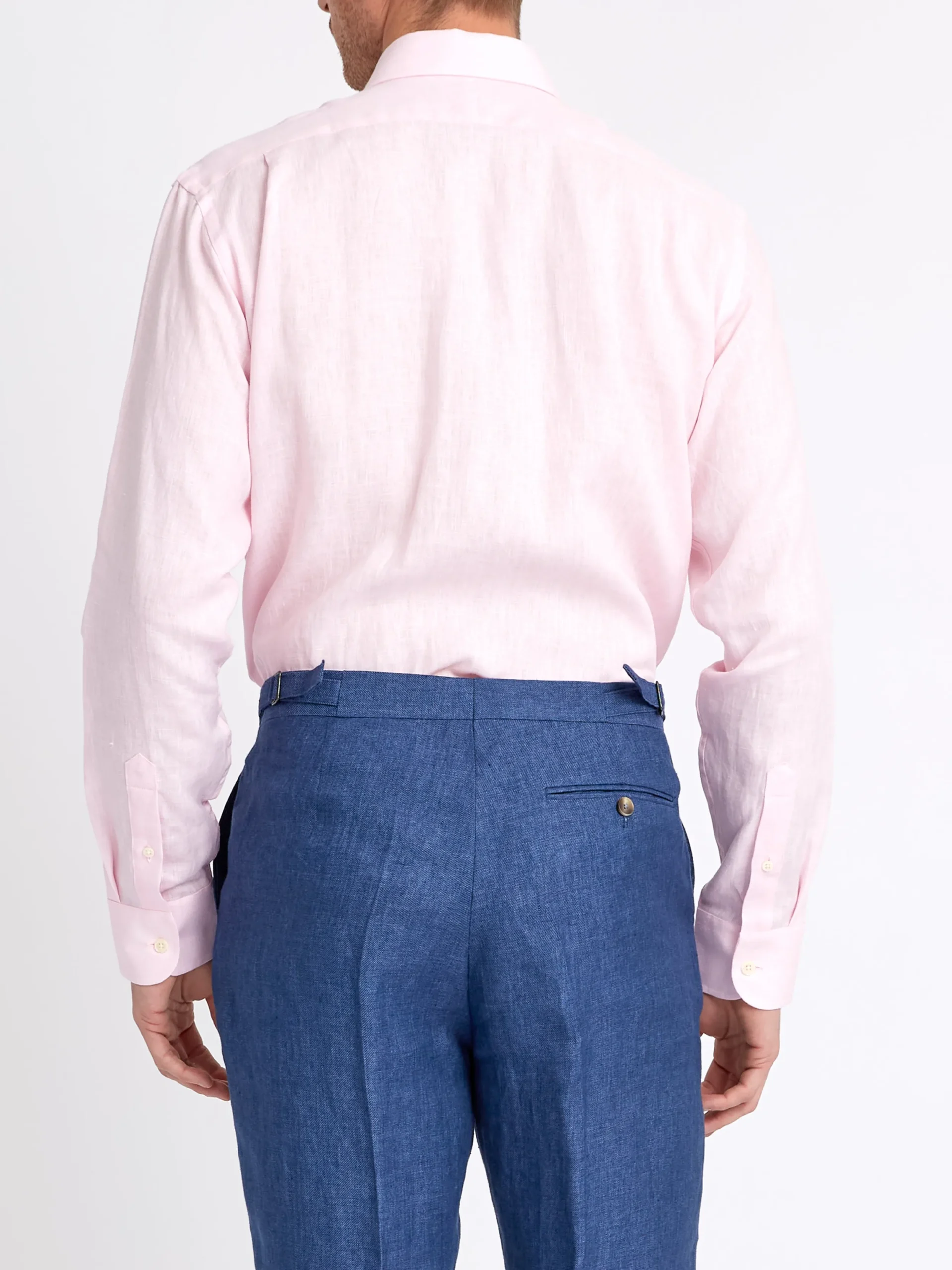 Favourbrook Pink Bridford Linen Cutaway Collar Shirt- Shirts