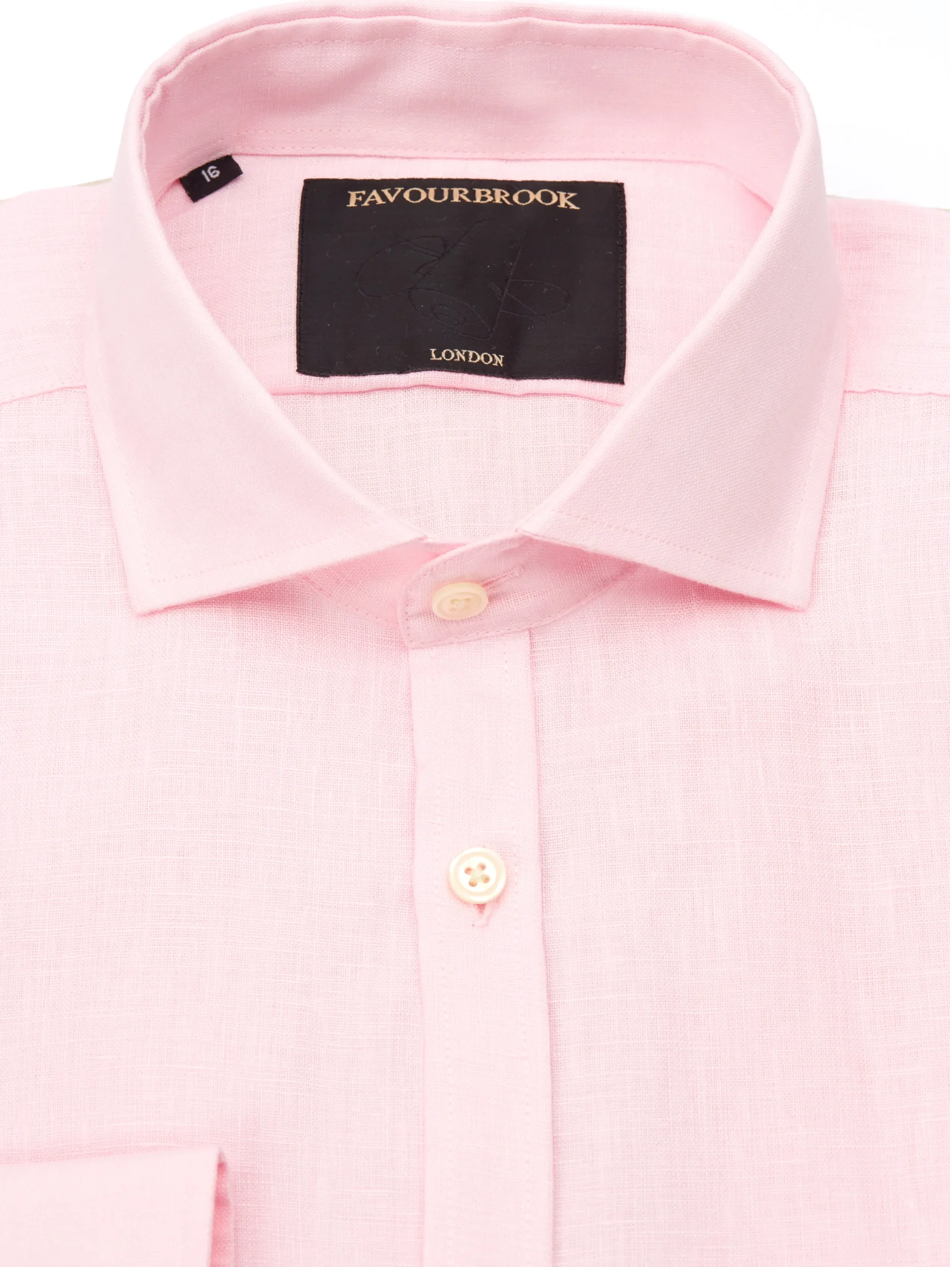 Favourbrook Pink Bridford Linen Cutaway Collar Shirt- Shirts