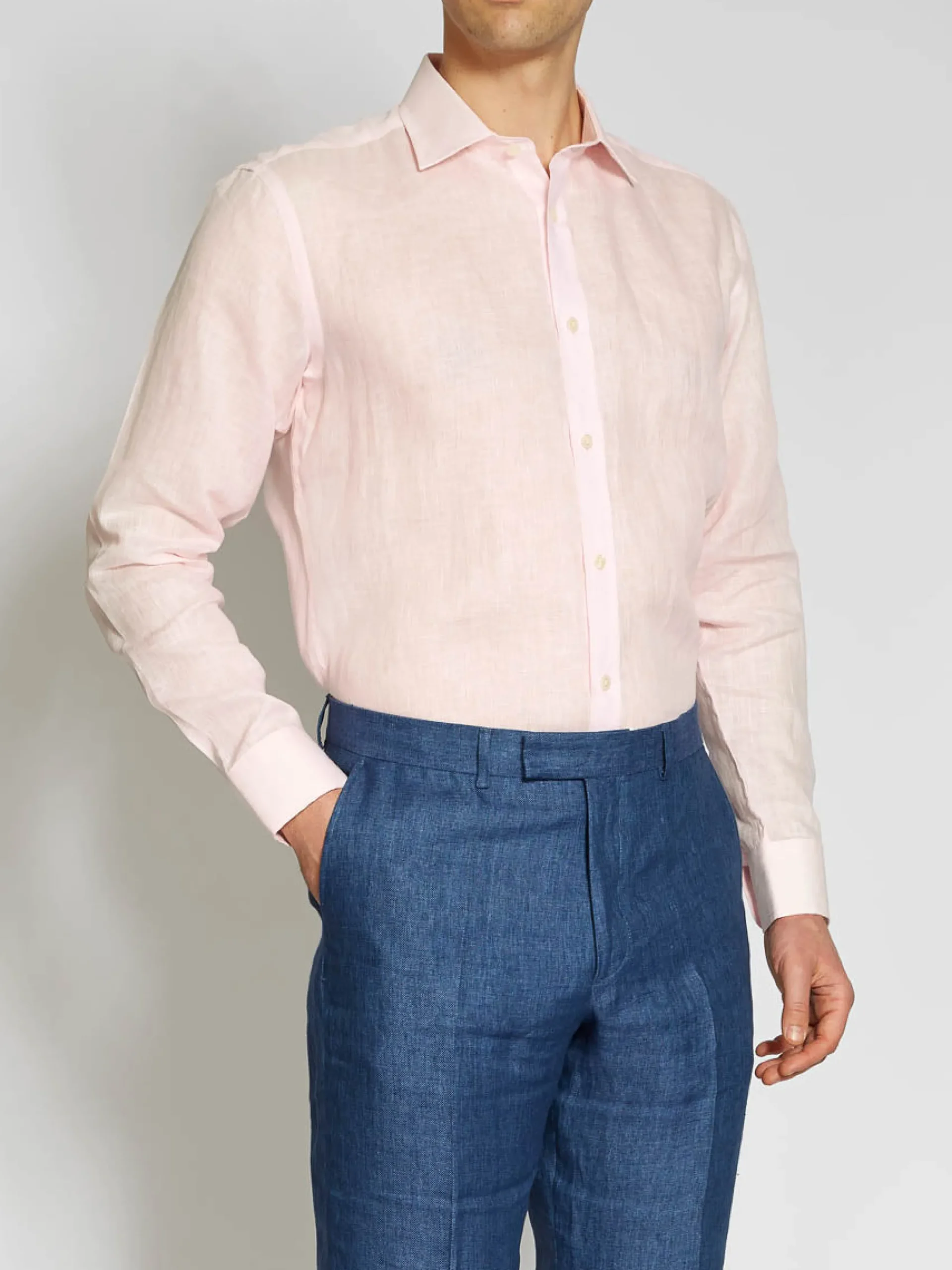 Favourbrook Pink Colne Linen Helford Shirt- Shirts