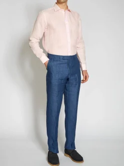 Favourbrook Pink Colne Linen Helford Shirt- Shirts