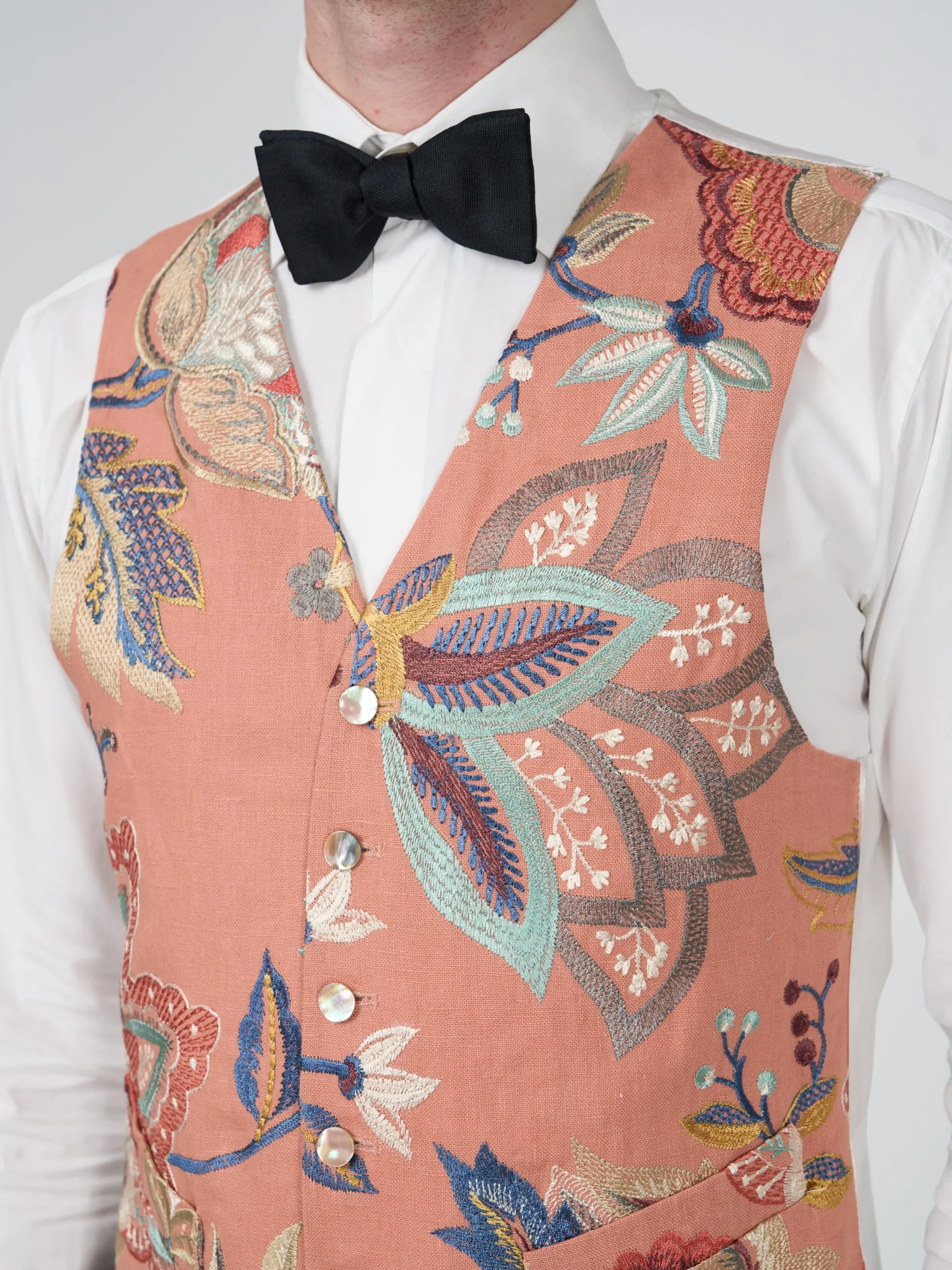 Favourbrook Pink Fulford Single Breasted 6 Button Waistcoat- Waistcoats | Single Breasted Waistcoats