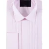 Favourbrook Pink Poplin Cotton Pleated Pintuck Dress Shirt- Shirts