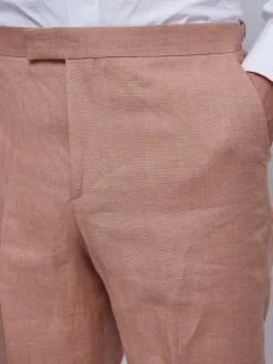 Favourbrook Pink Sidmouth Linen Dress Trouser- Trousers | Suits