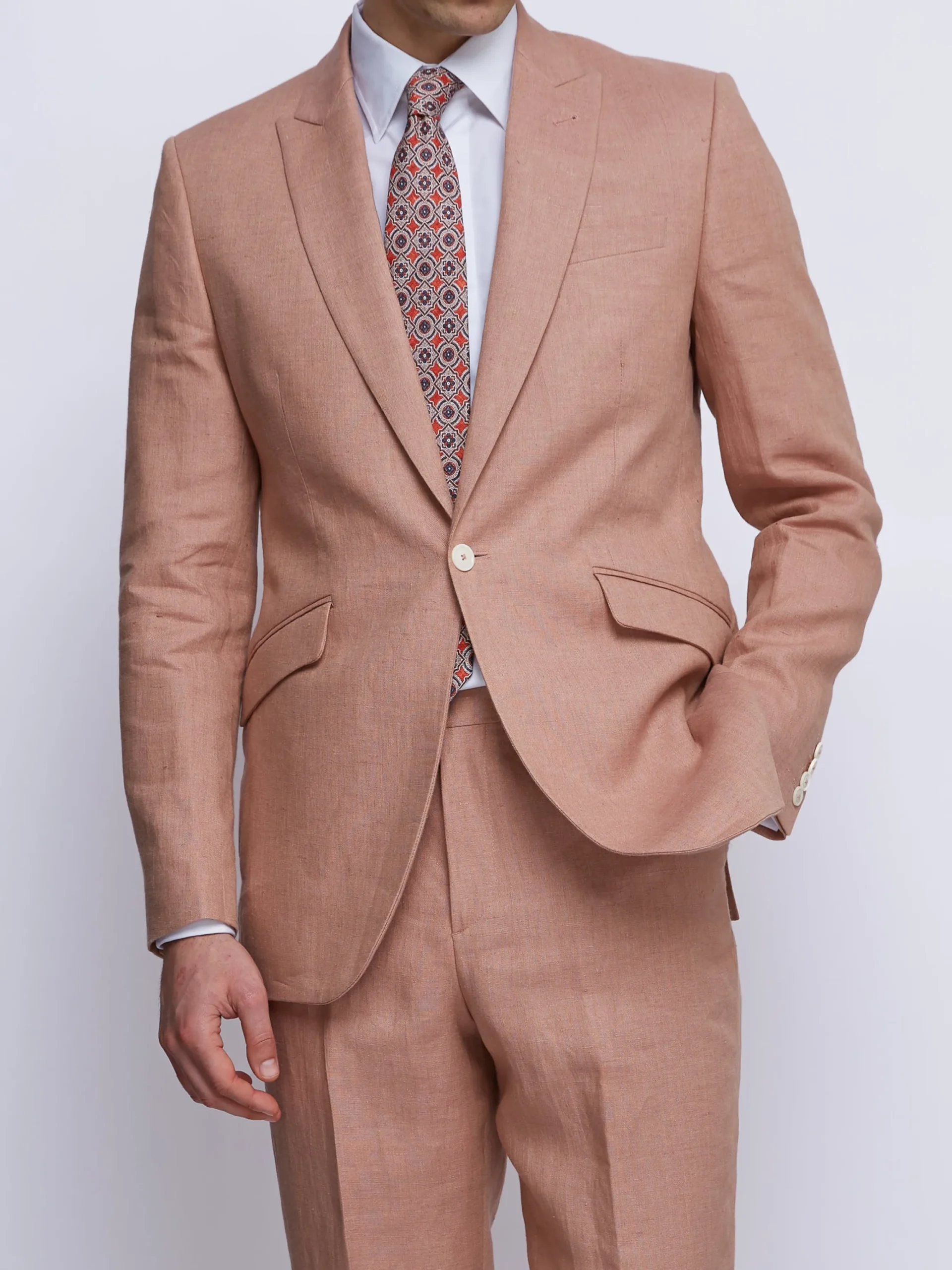 Favourbrook Pink Sidmouth Linen Ebury Jacket- Suits