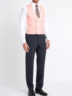 Favourbrook Pink Wolferton Double Breasted 8 Button Shawl Lapel Waistcoat- Waistcoats | Royal Ascot Waistcoats