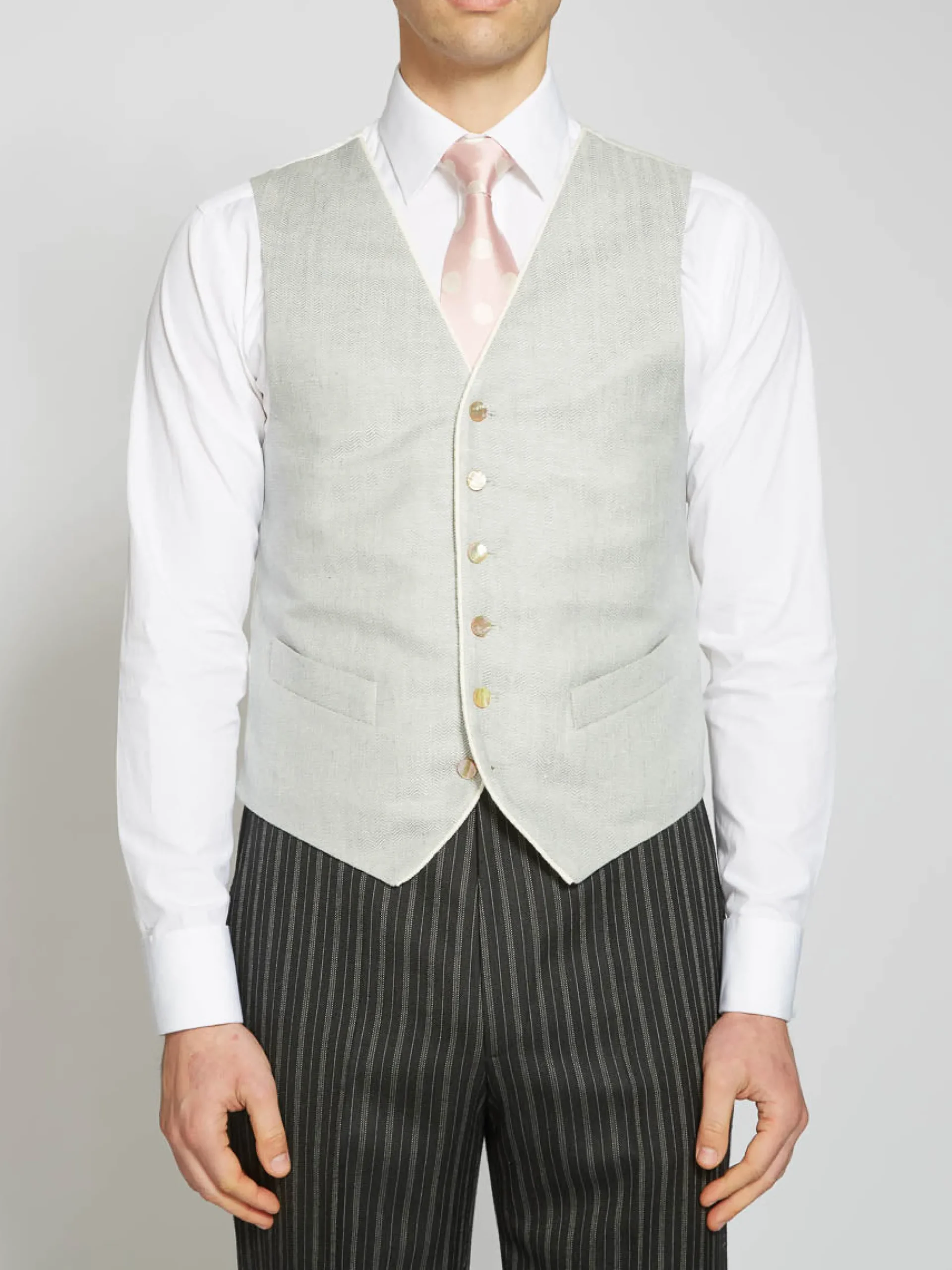 Favourbrook Pistachio Randwick Single Breasted 6 Button Piped Waistcoat- Waistcoats | Royal Ascot Waistcoats