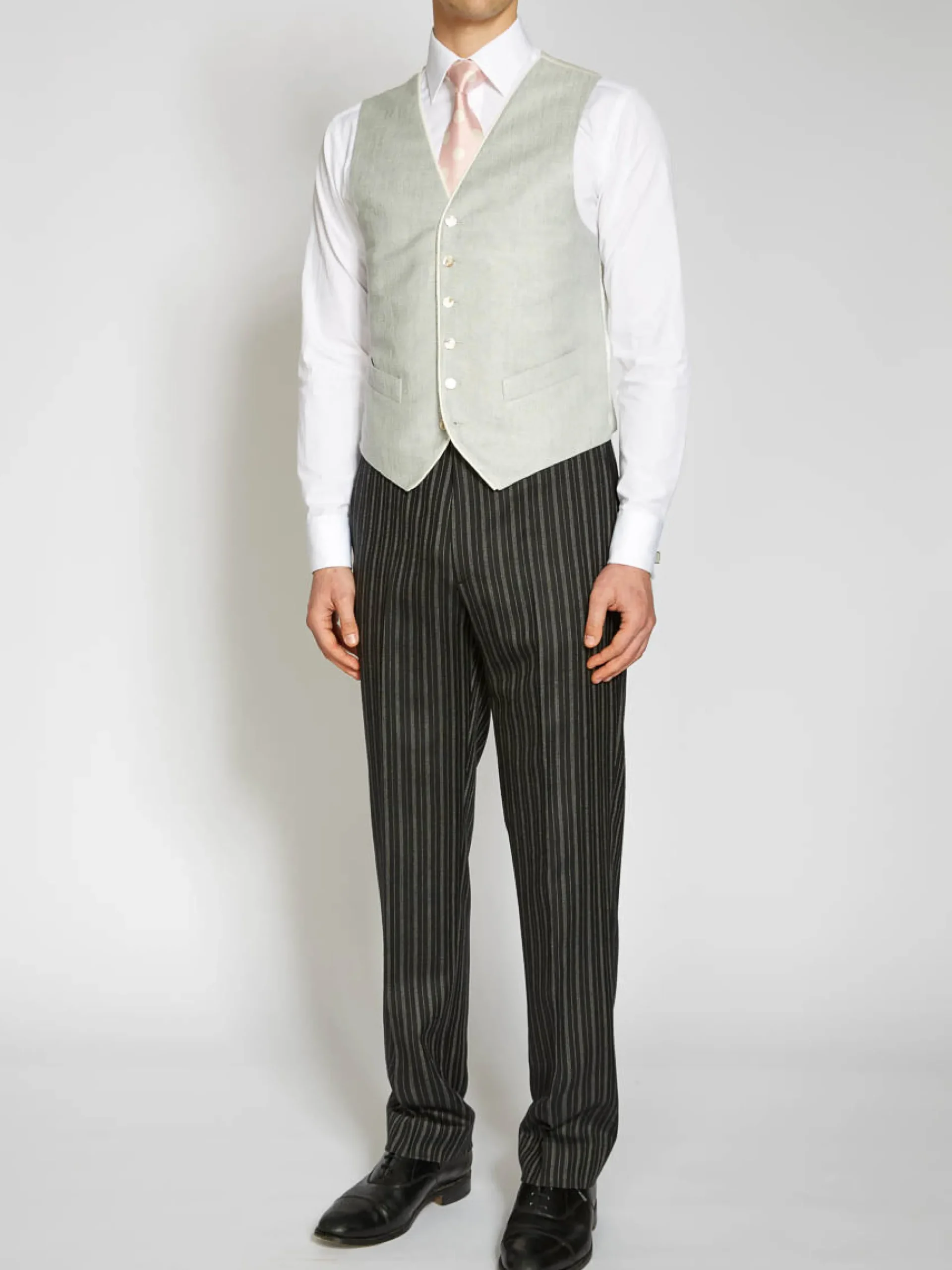 Favourbrook Pistachio Randwick Single Breasted 6 Button Piped Waistcoat- Waistcoats | Royal Ascot Waistcoats