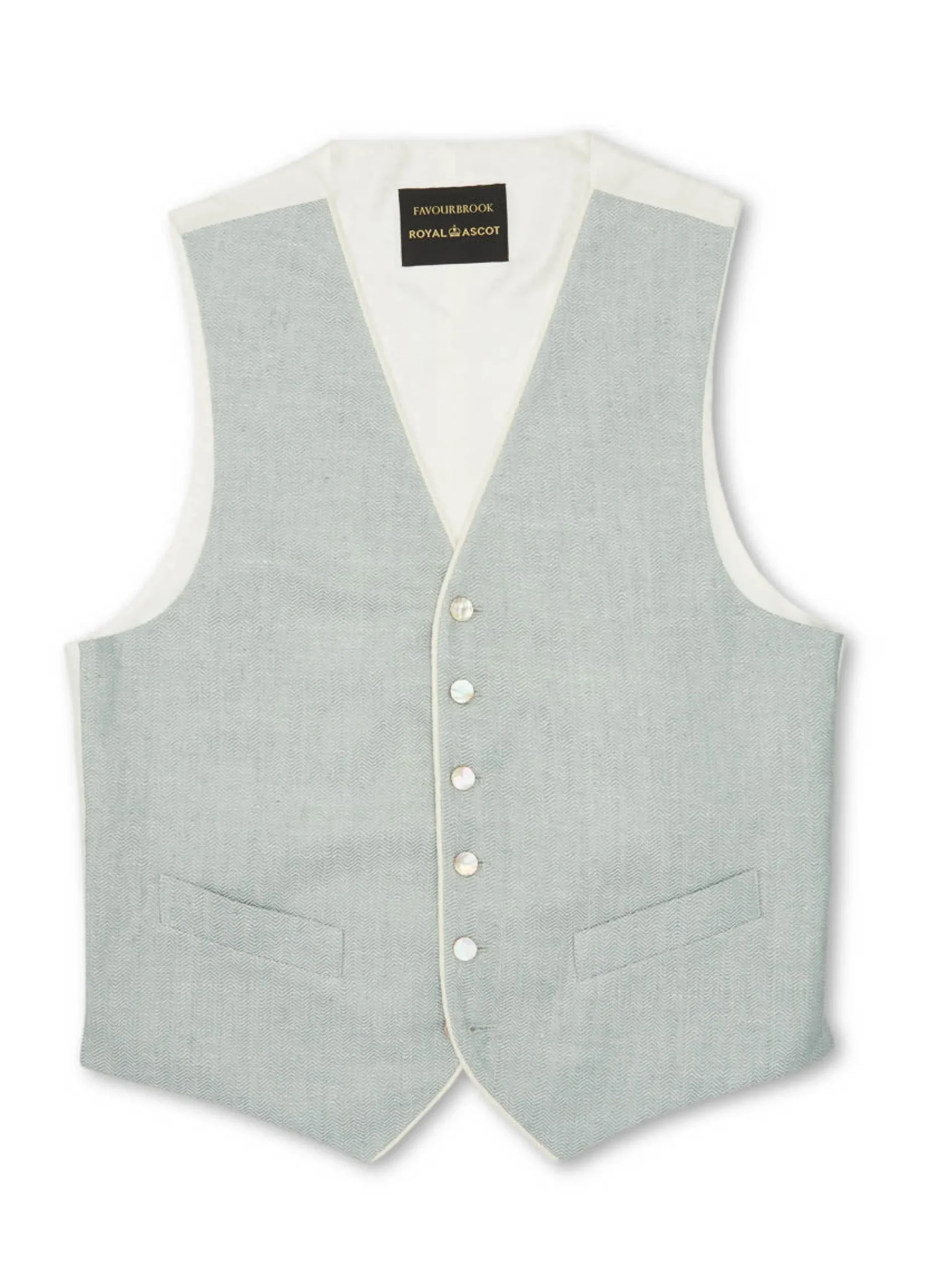 Favourbrook Pistachio Randwick Single Breasted 6 Button Piped Waistcoat- Waistcoats | Royal Ascot Waistcoats