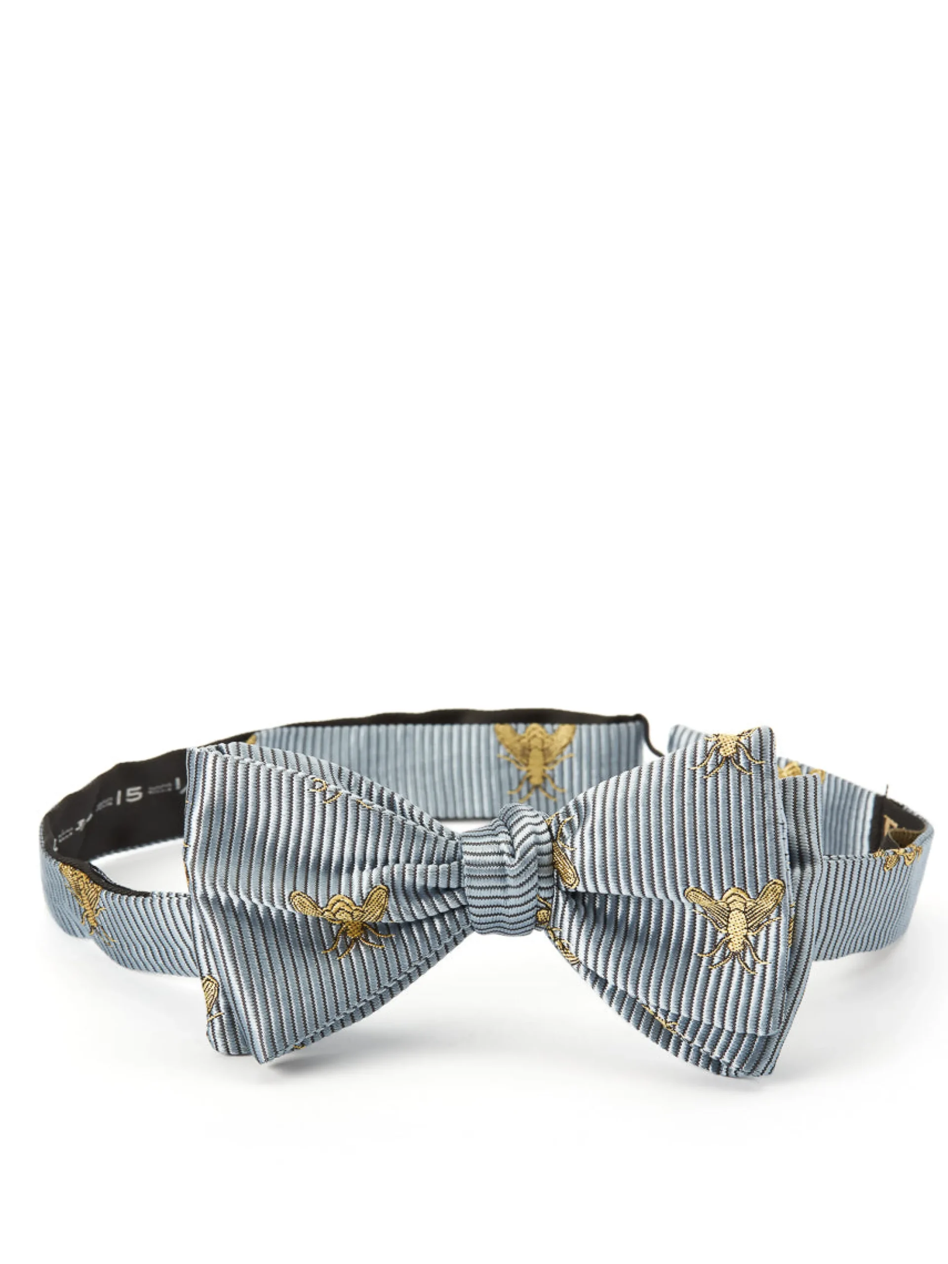 Favourbrook Powder Blue Gold Bees Silk Bow Tie- Bow Ties