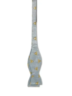 Favourbrook Powder Blue Gold Bees Silk Bow Tie- Bow Ties
