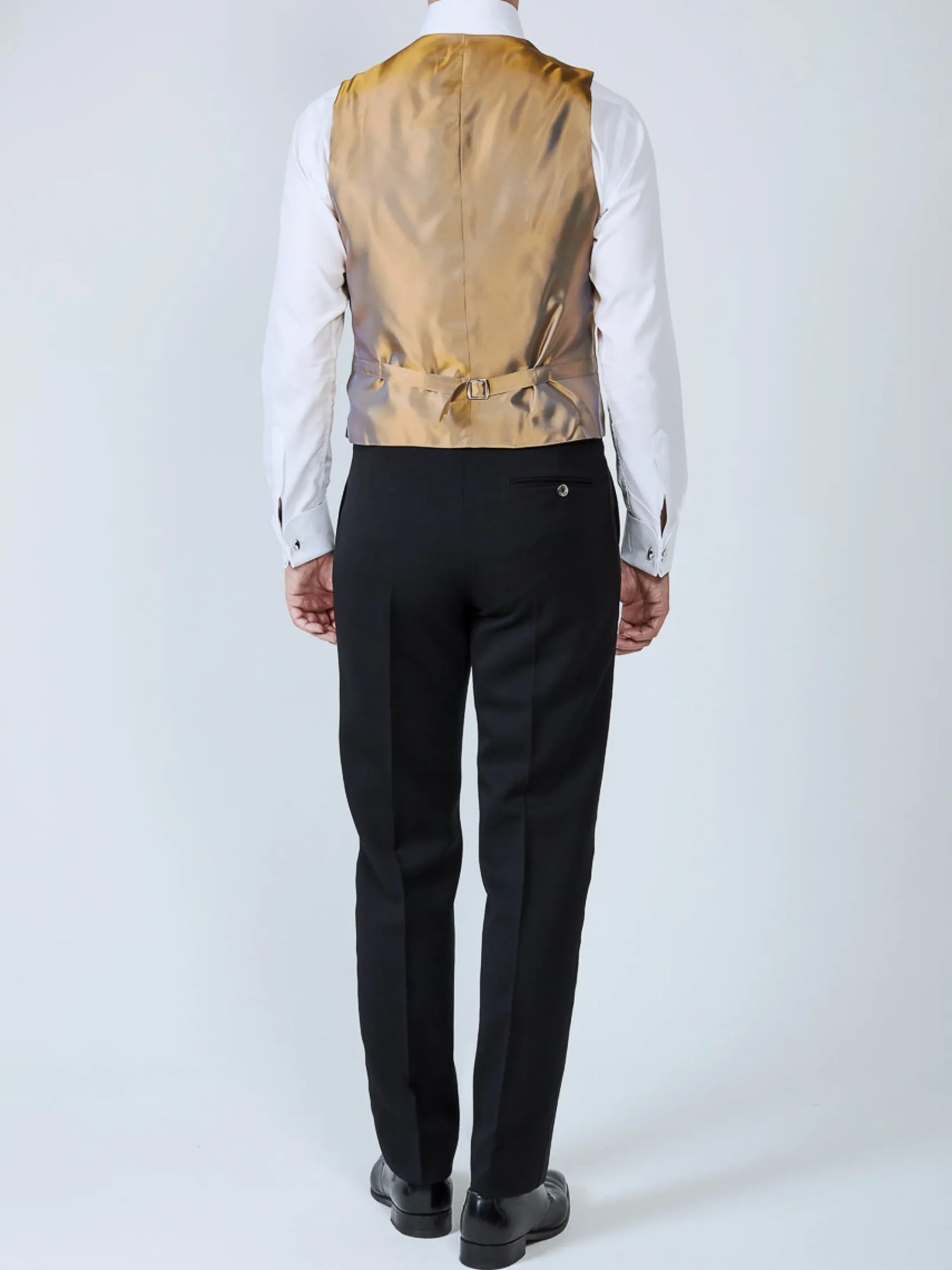 Favourbrook Red Gold Bees Silk Single Breasted 6 Button Waistcoat- Waistcoats | Evening Waistcoats