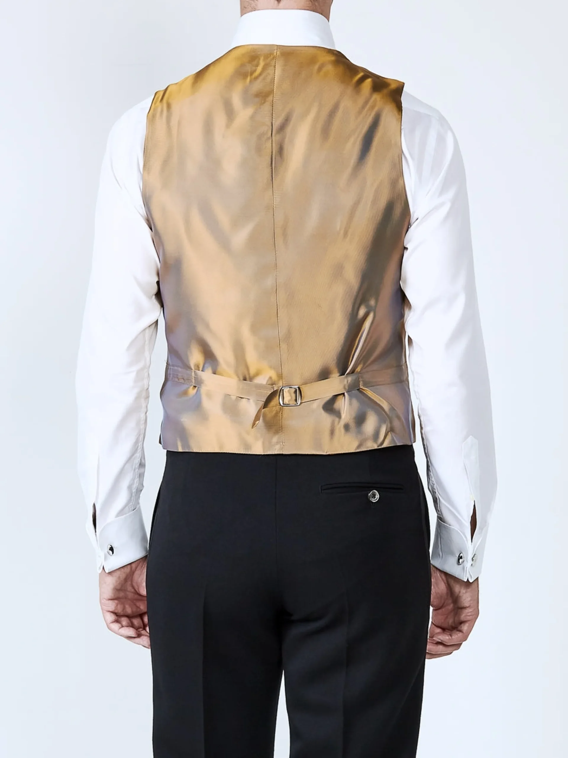 Favourbrook Red Gold Bees Silk Single Breasted 6 Button Waistcoat- Waistcoats | Evening Waistcoats