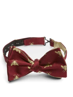 Favourbrook Red Gold Bees with Gold Bees Contrast Large Party Bow Tie- Bow Ties