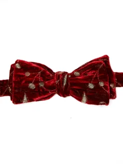 Favourbrook Red Lurex Berries Silk/Rayon Bow Tie- Bow Ties