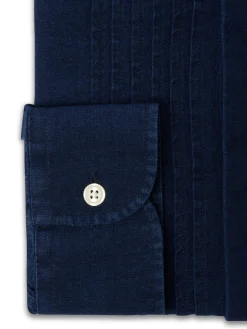 Favourbrook Rinse Indigo Rockwell Cotton Pleated Pintuck Dress Shirt- Shirts