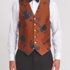 Favourbrook Rust Grantham Single Breasted 6 Button Waistcoat- Waistcoats | Single Breasted Waistcoats