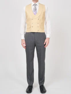 Favourbrook Sand Randwick Double Breasted 8 Button Shawl Lapel Piped Waistcoat- Wedding Attire | Waistcoats
