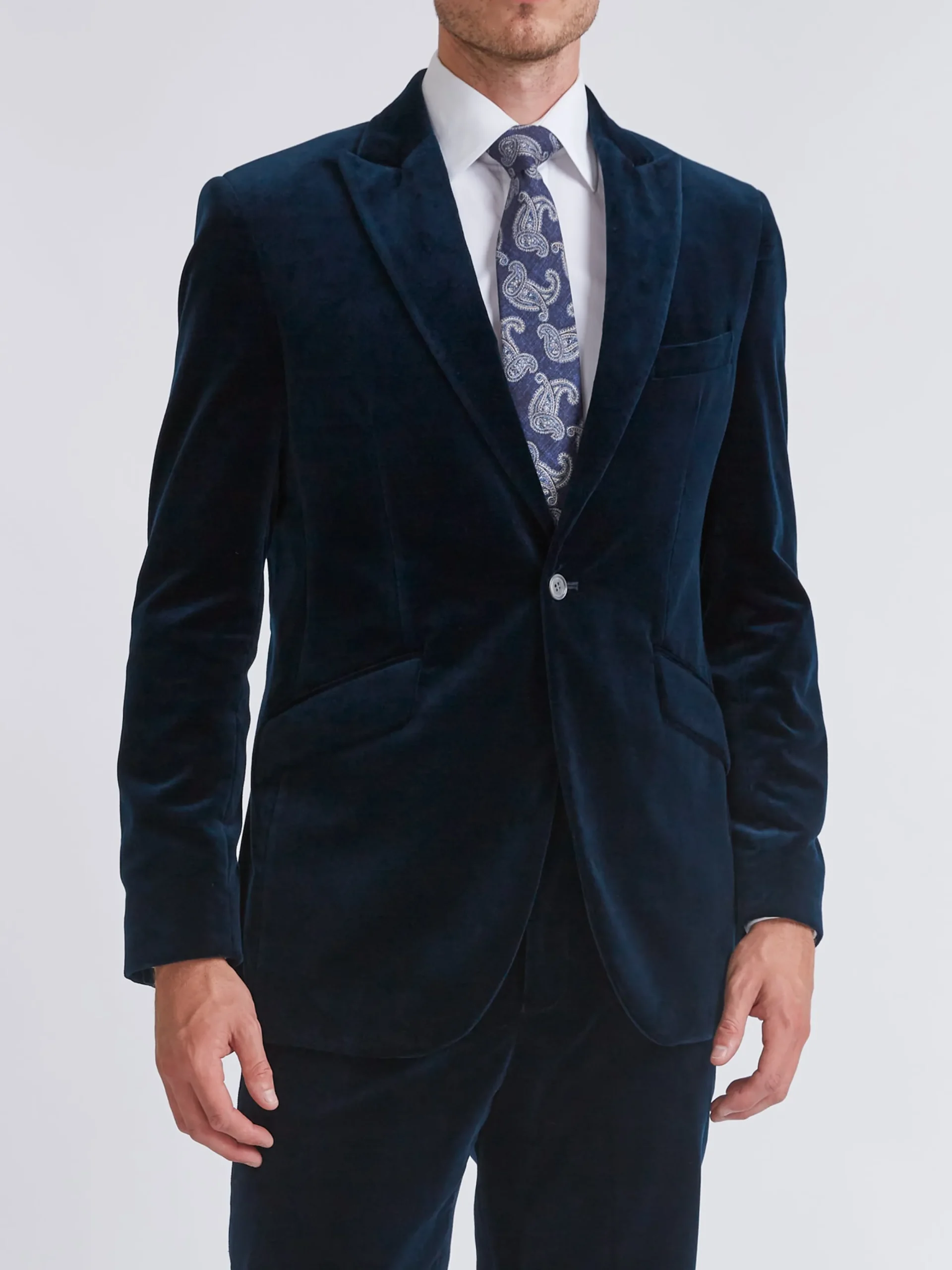 Favourbrook Sapphire Blue Velvet Newport Jacket- Velvet Jackets | Suits