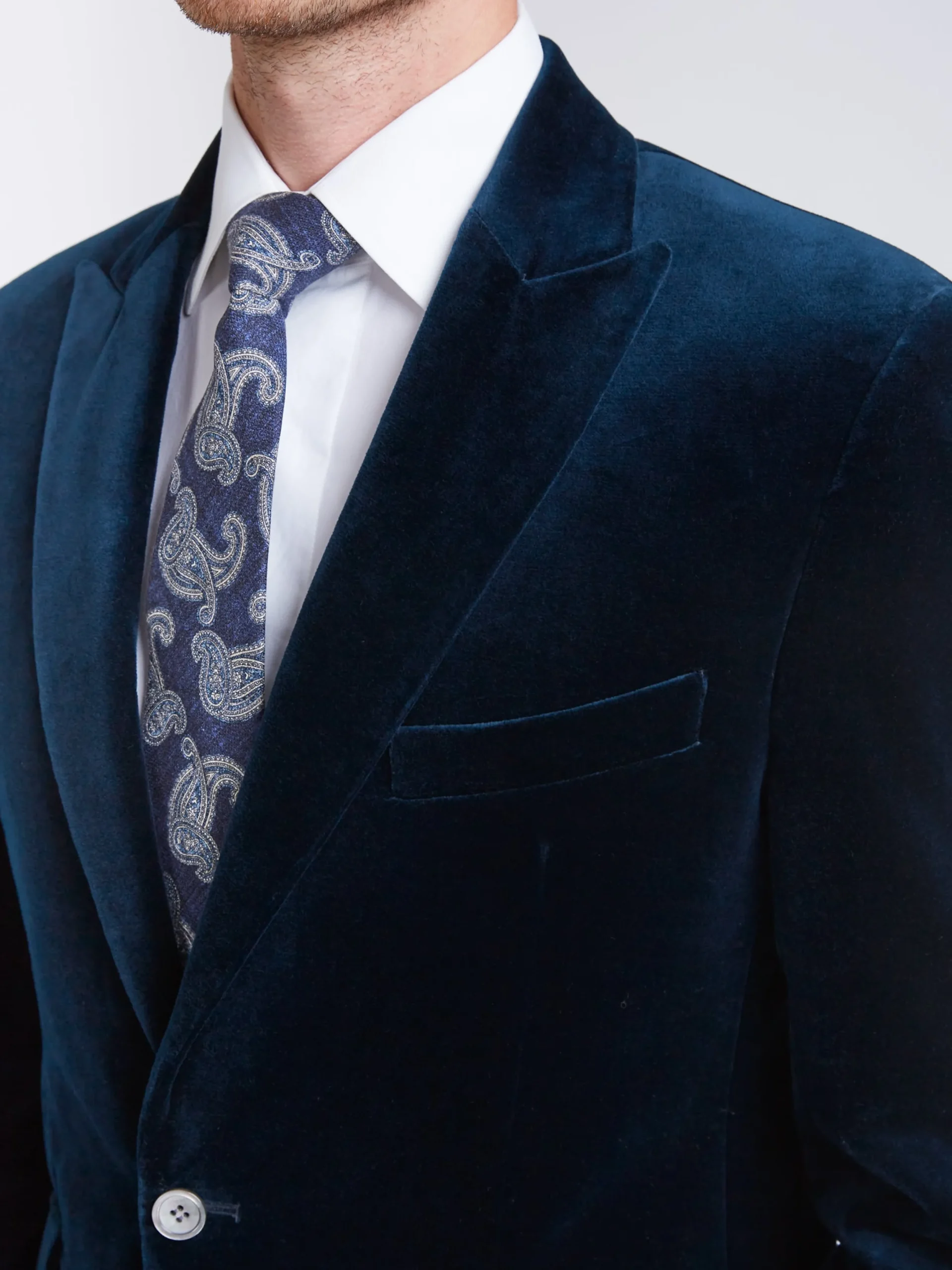 Favourbrook Sapphire Blue Velvet Newport Jacket- Velvet Jackets | Suits