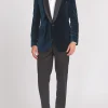 Favourbrook Sapphire Blue Velvet Shawl Lapel Dinner Jacket- Occasionwear | Velvet Jackets
