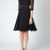 Favourbrook Serena Circle Dress Black Georgette Silk Georgette-Women Eveningwear | Eveningwear