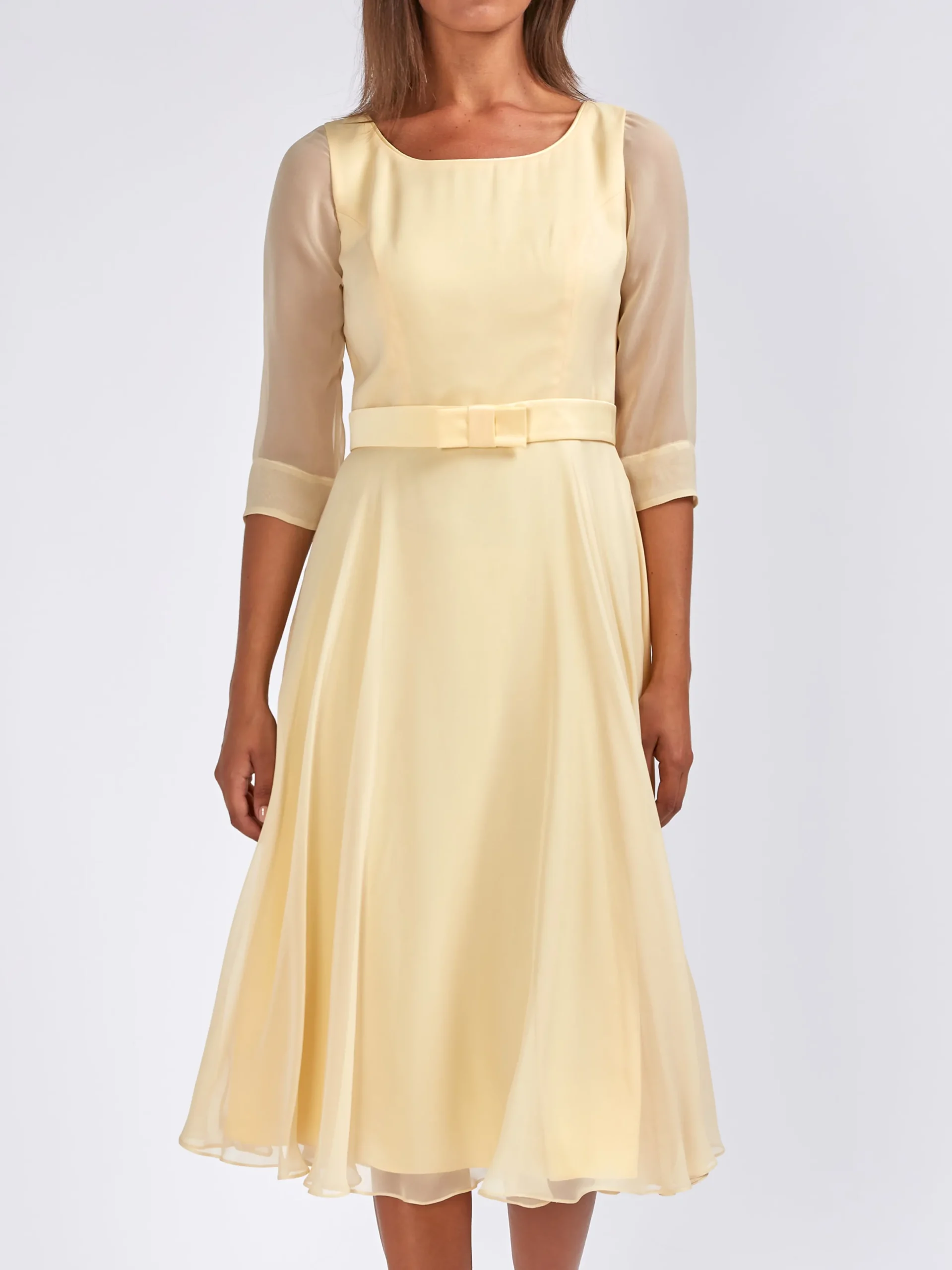 Favourbrook Serena Circle Dress Buttermilk Plain Silk Georgette-Women Mother Of The Bride | Dresses