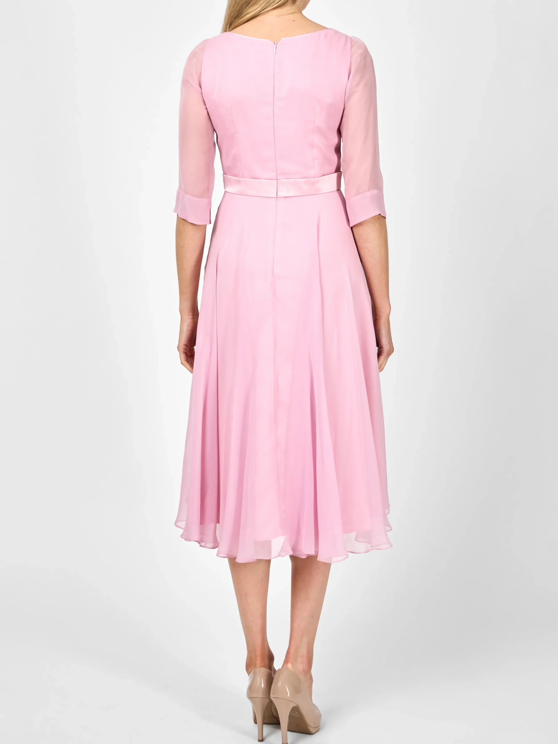 Favourbrook Serena Circle Dress Longer Rose Quartz Silk Georgette-Women Mother Of The Bride | Dresses