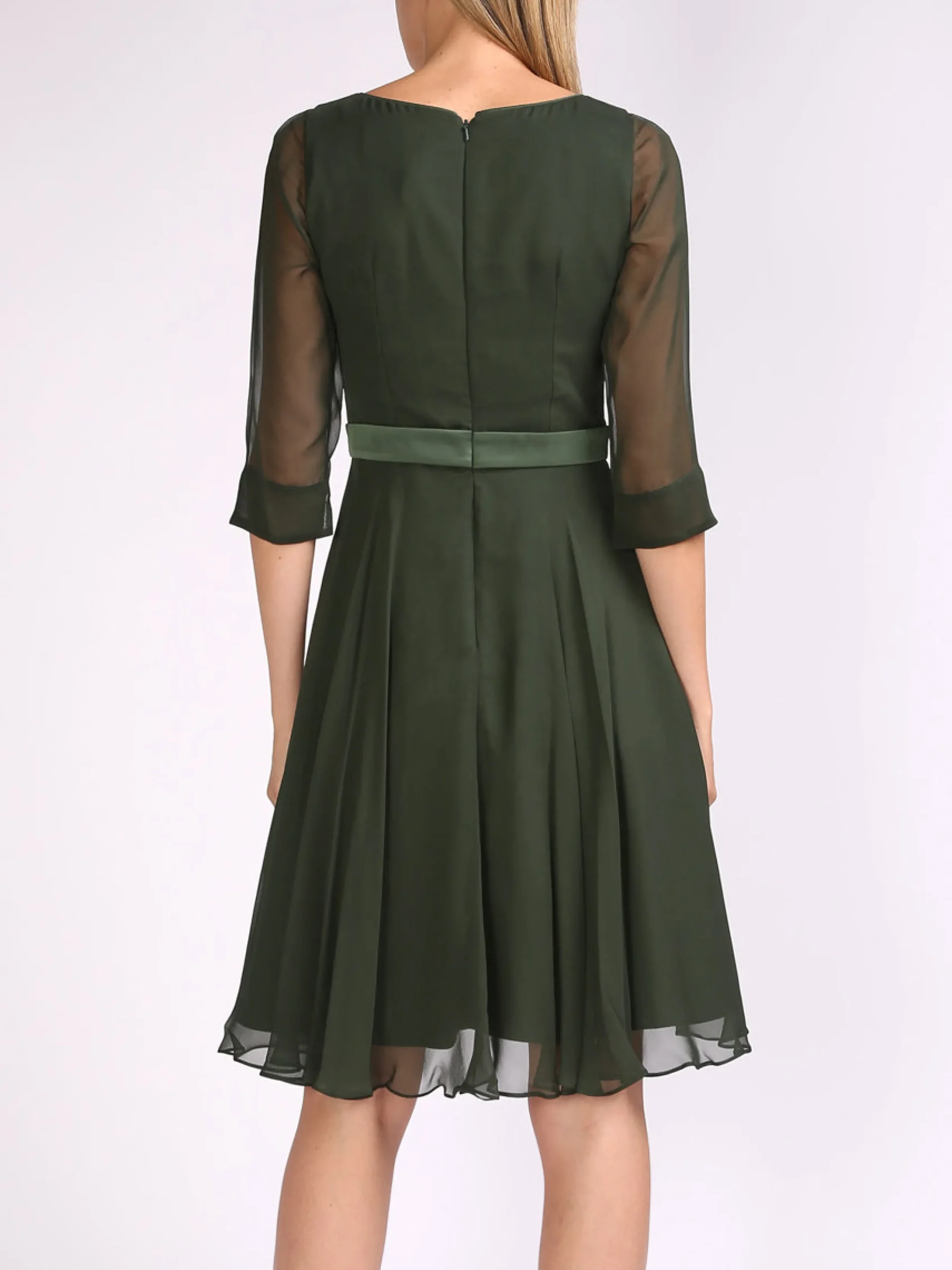 Favourbrook Serena Circle Dress Moss Plain Georgette-Women Eveningwear | Eveningwear