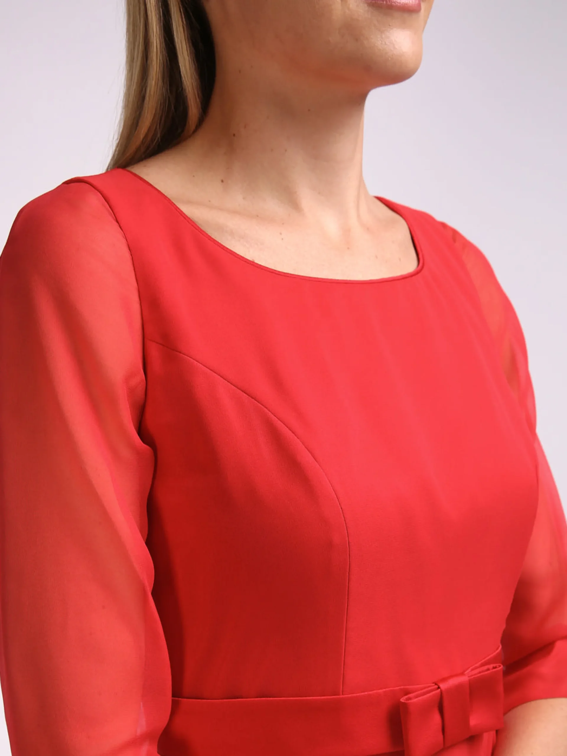 Favourbrook Serena Longer Circle Dress Ruby Plain Georgette-Women Raceday | Mother Of The Bride