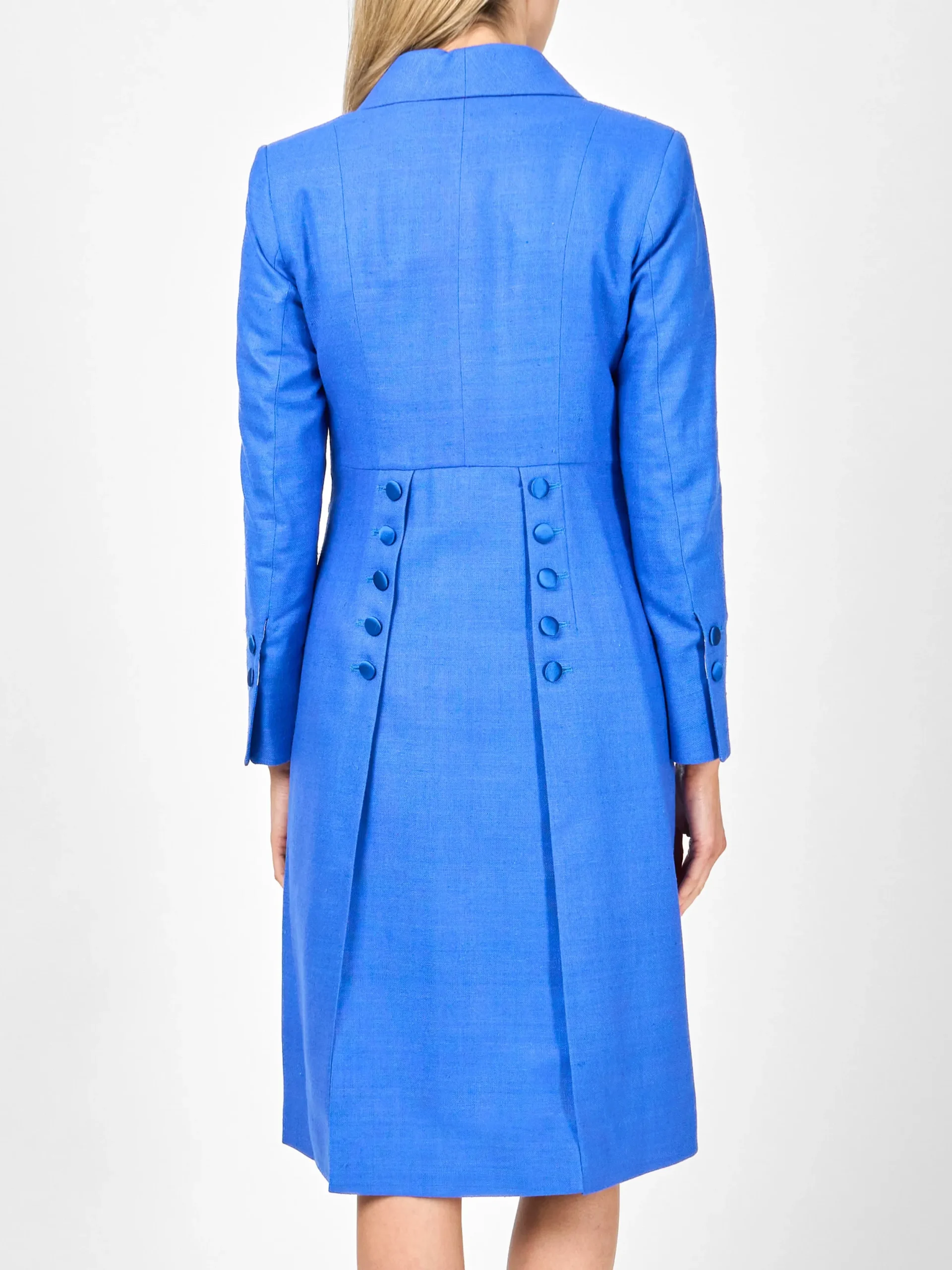 Favourbrook Shawl Collar Eton Coat Cobalt Katmandu Silk Tasar-Women Jackets & Coats