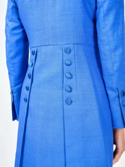 Favourbrook Shawl Collar Eton Coat Cobalt Katmandu Silk Tasar-Women Jackets & Coats