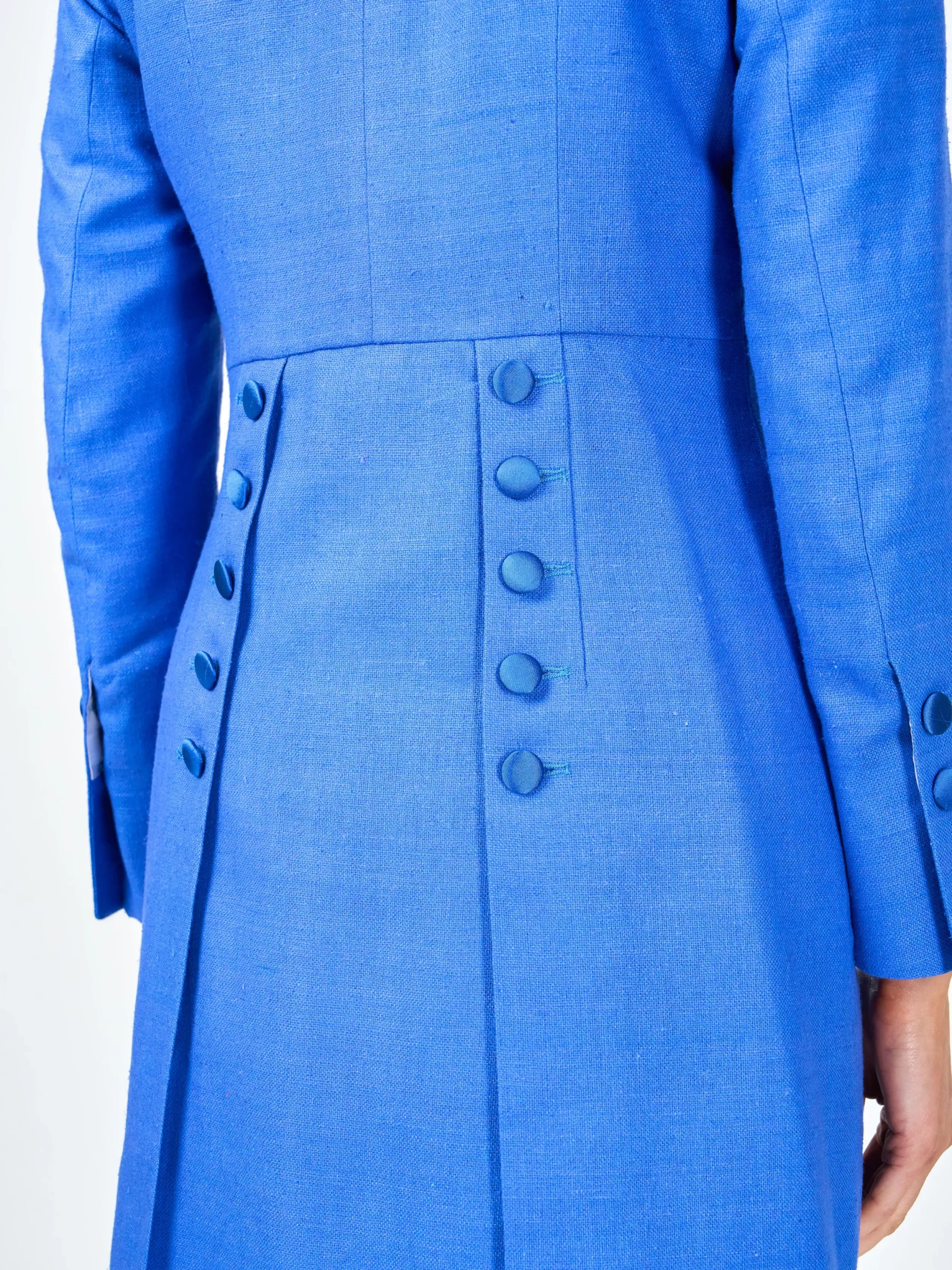 Favourbrook Shawl Collar Eton Coat Cobalt Katmandu Silk Tasar-Women Jackets & Coats