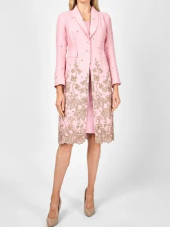 Favourbrook Shawl Collar Eton Coat Pale Pink Althorp Crease Resist Linen-Women Mother Of The Bride | Jackets & Coats