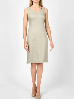 Favourbrook Shift Dress Stone Plain Linen-Women Dresses