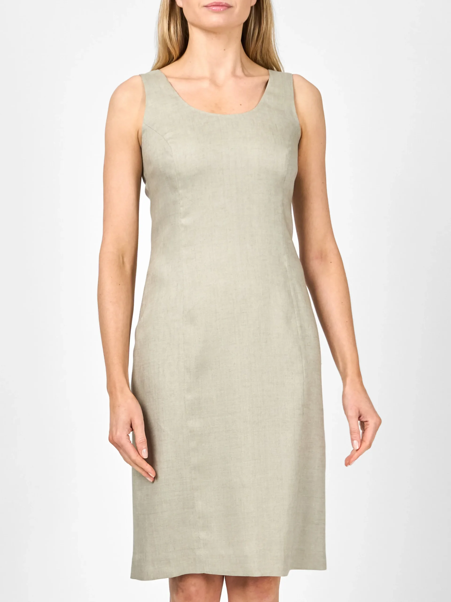 Favourbrook Shift Dress Stone Plain Linen-Women Dresses