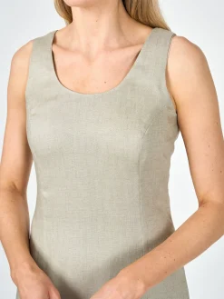 Favourbrook Shift Dress Stone Plain Linen-Women Dresses