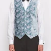 Favourbrook Silver Anais Velvet Single Breasted 6 Button Waistcoat- Waistcoats | Single Breasted Waistcoats