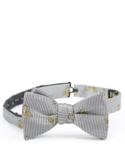 Favourbrook Silver Gold Bees Silk Bow Tie- Bow Ties