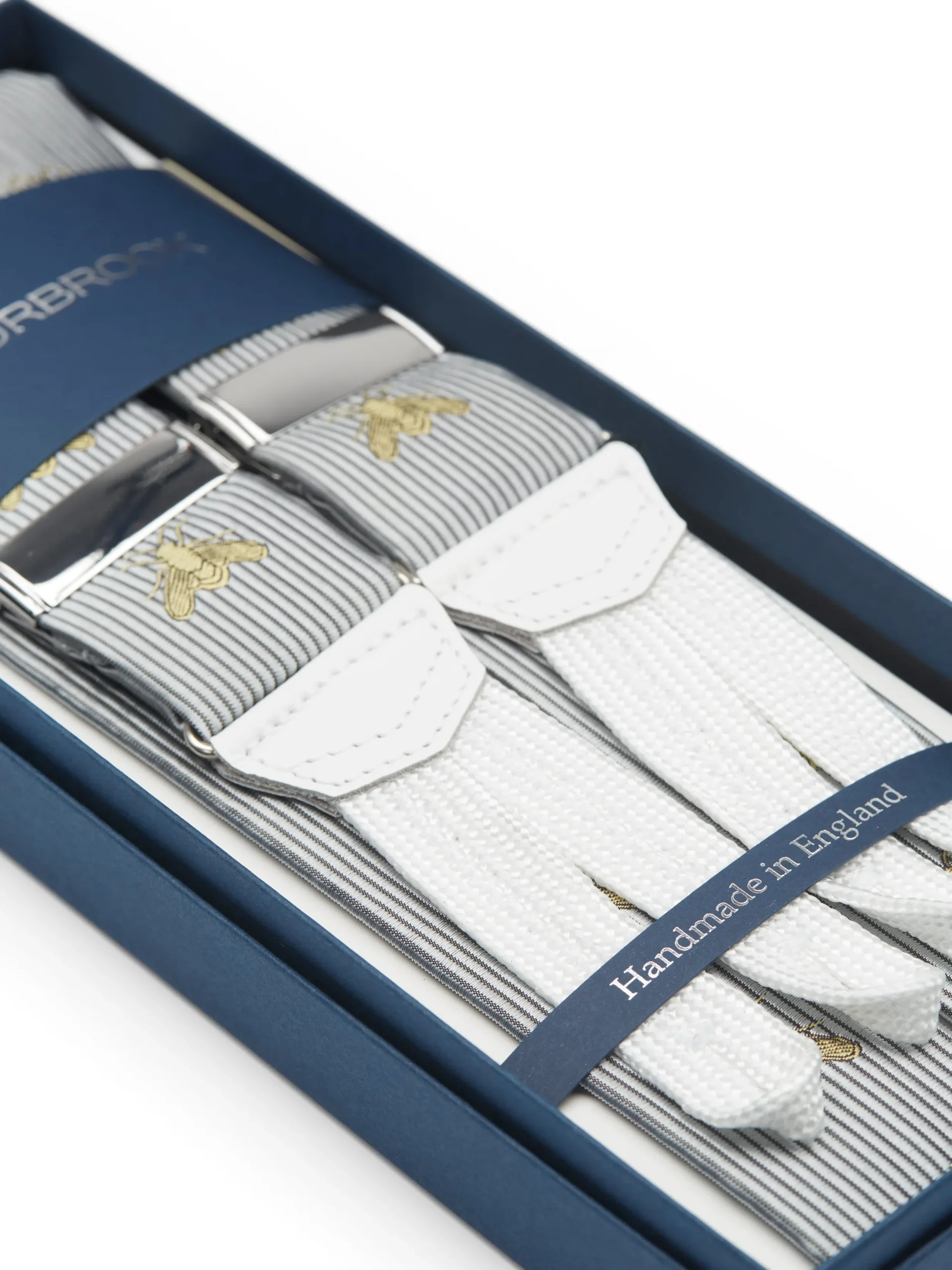 Favourbrook Silver Gold Bees Silk Braces- Braces
