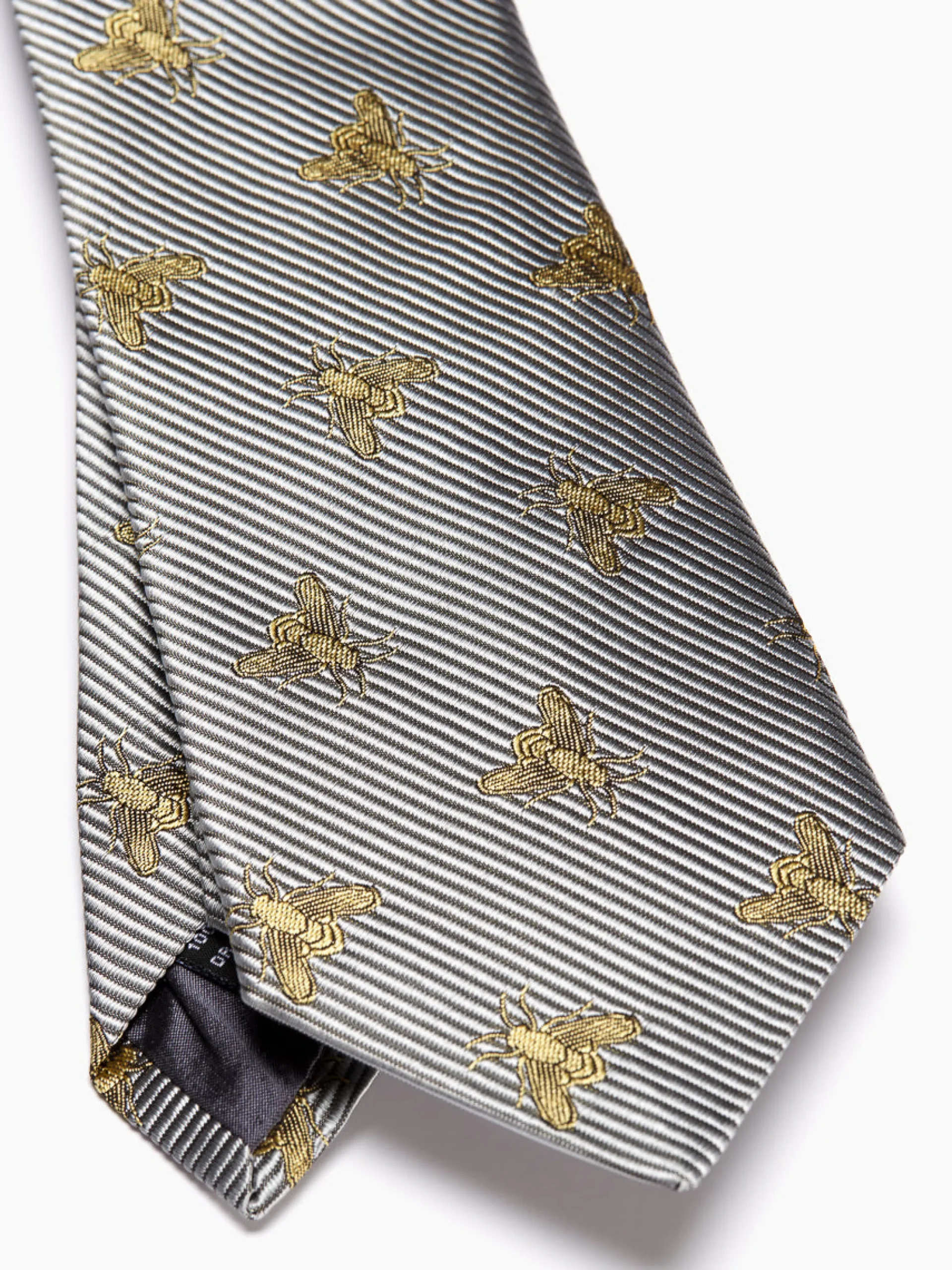 Favourbrook Silver Gold Bees Silk Tie- Ties