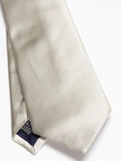 Favourbrook Silver Grey Duchesse Satin Silk Tie- Ties