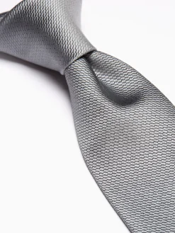 Favourbrook Silver Woven Silk Tie- Ties