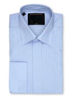 Favourbrook Sky Blue Poplin Pintuck Dress Shirt- Shirts