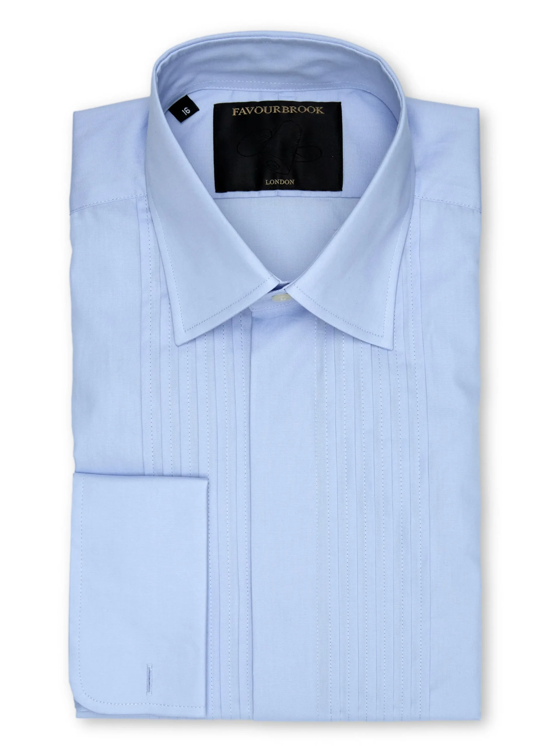 Favourbrook Sky Blue Poplin Pintuck Dress Shirt- Shirts