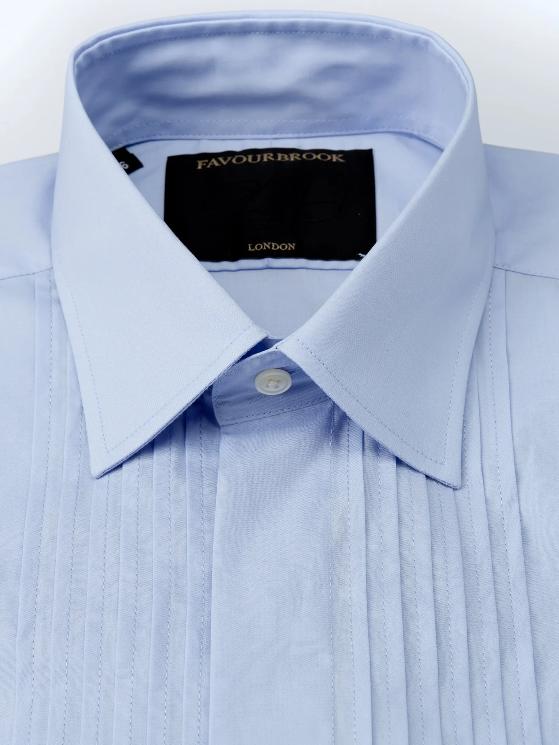Favourbrook Sky Blue Poplin Pintuck Dress Shirt- Shirts