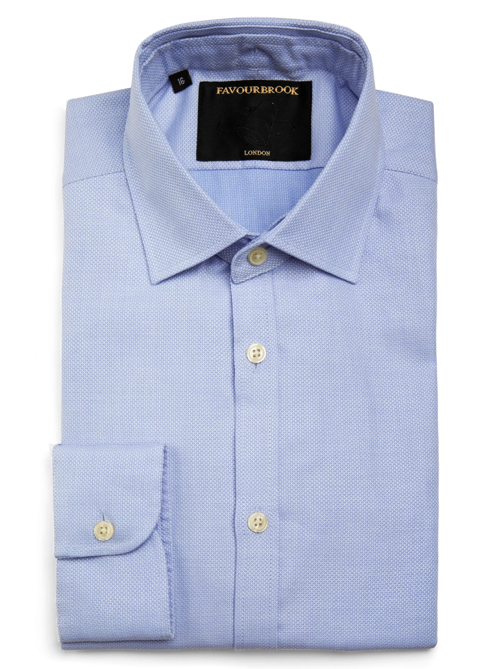 Favourbrook Sky Blue Sloane Cotton Bib Grandad Shirt- Shirts