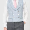 Favourbrook Sky Blue Wetherby Double Breasted 8 Button Shawl Lapel Waistcoat- Waistcoats | Shawl Lapel Waistcoats