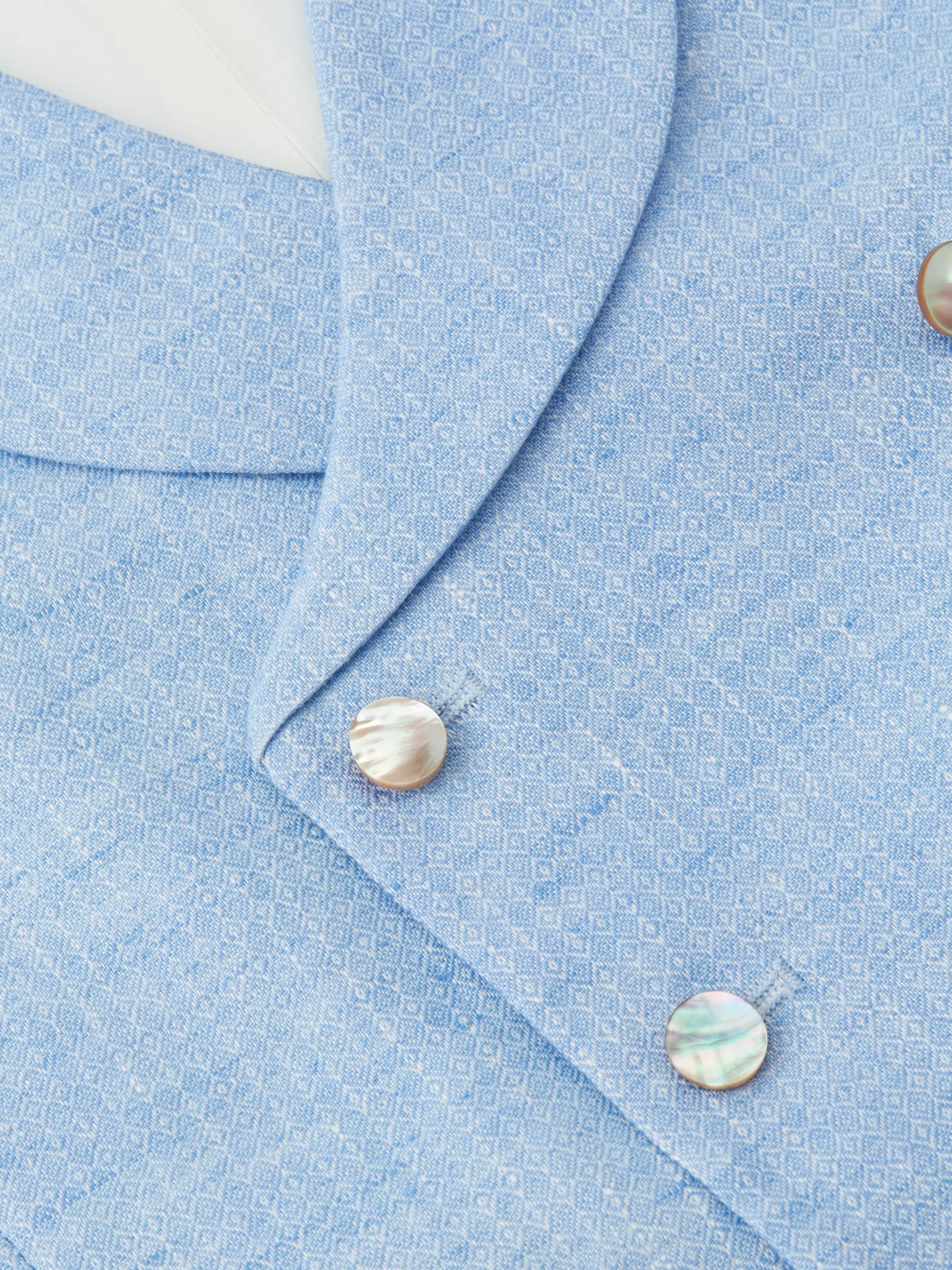 Favourbrook Sky Blue Wolferton Double Breasted 8 Button Shawl Lapel Waistcoat- Royal Ascot | Waistcoats