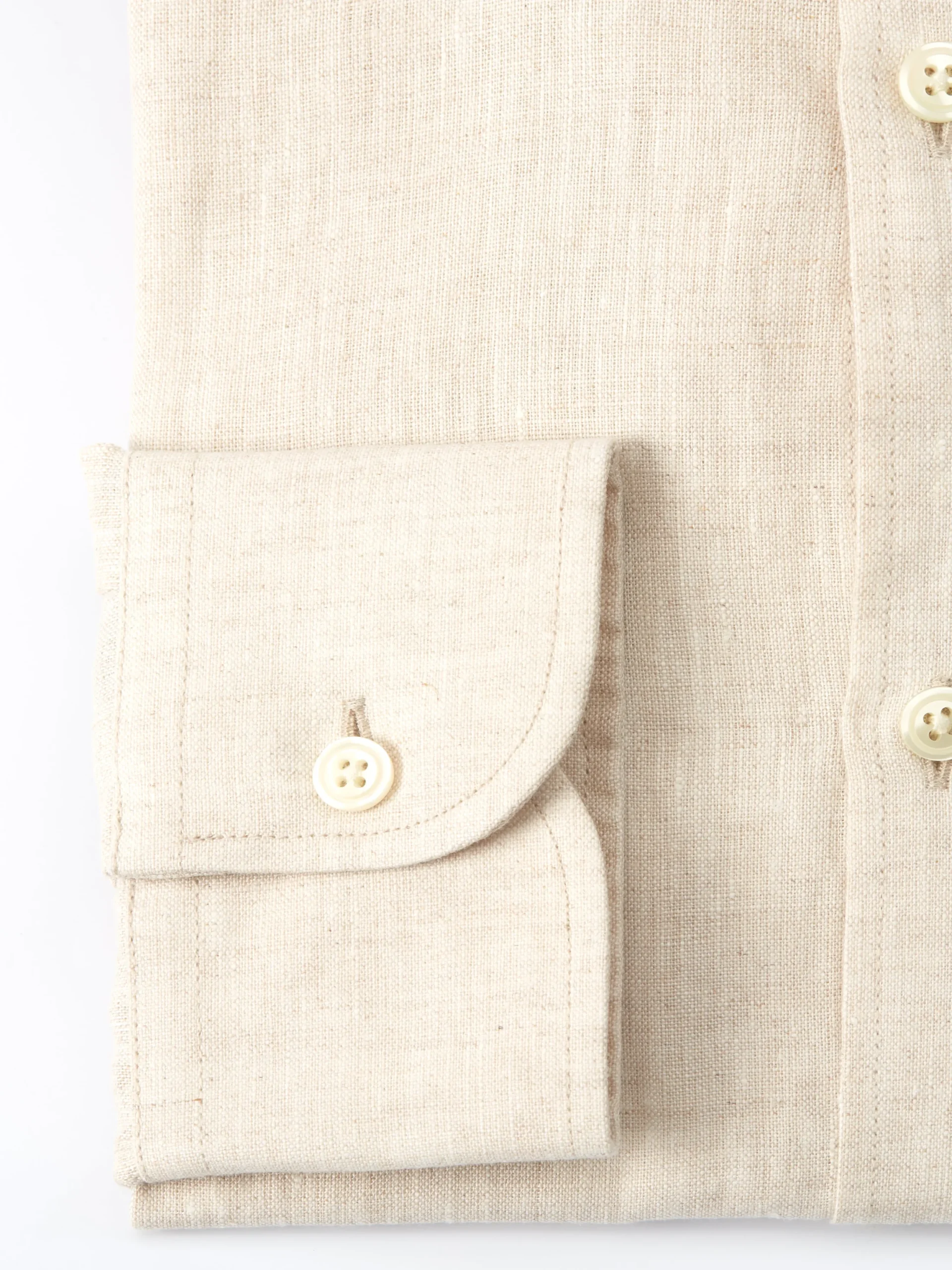 Favourbrook Stone Bridford Linen Cutaway Collar Shirt- Shirts